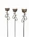 Scrolled Crackled Glass Patio Tealight Garden Stakes, Set of 3