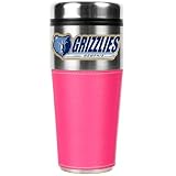 NBA Memphis Grizzlies 16-Ounce Stainless Steel Travel Tumbler with Pink Sleeve