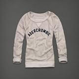 Abercrombie & Fitch アバクロ レディース アップリケ トレーナー [オートミール/ロゴ] 並行輸入品 Mサイズ