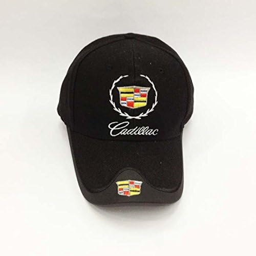 2016 Black Cadillac Car Profession Baseball Cap Hat -F1 Racing Cup Leisure 100% Cotton Dual Cadillac Logo Golf Sport Travel Outdoor Adjustable Hat Headgear