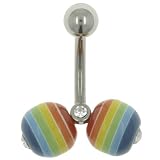 Belly Navel Rings Uv Rainbow Balls Body Jewelry - B0001WI81U