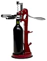 Pomerantz Wine Wizard Tabletop Wine Opener, Red/Chrome