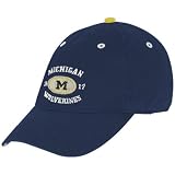 adidas Michigan Wolverines Navy Blue Oval Logo Mascot Adjustable Slouch Hat