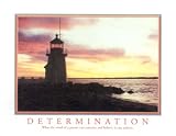 Determination Lighthouse Motivational Art Poster Print - 20" X 16"