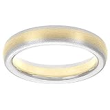 14k Two Tone Comfort Fit Women's Band, 4 mm