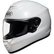 Shoei Solid Qwest Street Bike Motorcycle Helmet w/ Free B&F Heart Sticker Bundle - White
