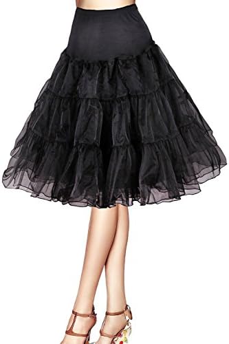 Weidress Women's Vintage 50s Rockabilly Petticoat 25" Length Tutu Underskirt Size L XL Red