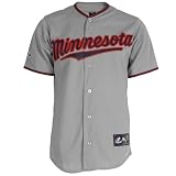 MLB Men's Minnesota Twins Delmon Young Grey Short Sleeve 6 Button Synthetic Replica Baseball Jersey Spring 2012  (Grey, Large)
