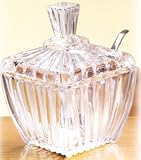 ALEXANDRIA JAM JAR WITH SPOON - ALEXANDRIA COLLECTION GLASS COVERED JAM JAR WITH SPOON