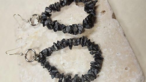 Black Obsidion Chip Earrings