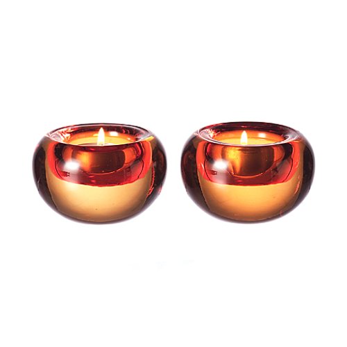 LEONARDO 086498 - Set/2 Tischlichter Tampere orange Preisvergleich