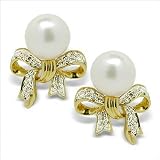 French Bow Japanese Akoya Cultured Pearl Earring