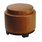 Safavieh Furniture HUD4045F Round Storage Tray Ottoman