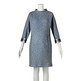 (ニッセン) nissen 【 マタニティ 授乳服 産前 産後 】 チェック袖使い リブニット風 コクーン ワンピース 授乳機能付き グレー マタニティM