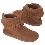 Minnetonka Moccasin Kids' Vel. Flap Bootie Inf/Tod (Brown Suede 6.0 M)