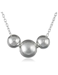 Sterling Silver Polished Three Ball Necklace, 18"