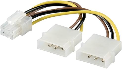 Wentronic 2x 5.25 Plug to PCI Express 6 Pin Internal Power Supply Cable