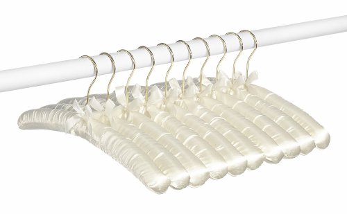 Whitmor 6114-49-C Satin Padded Blouse Hangers, Bone Color, 10-Pack