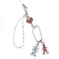Hand Crafted Cellular Phone Charm - Love Friends - Red/Blue