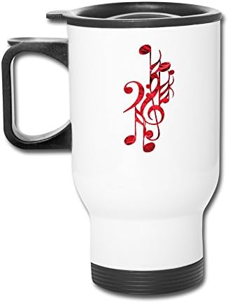 Fashion Design Music Note Red White Cup