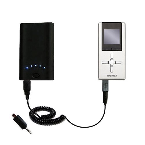 High Capacity Rechargeable External Battery Pocket Charger for the Toshiba Gigabeat MEU202 - uses Gomadic TipExchange Technology