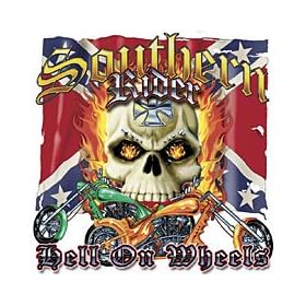 Southern Rider Hell On Wheels Motorcycle T-shirt, Chopper T-shirts, Biker T-shirts
