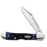 Case Cutlery 02864 Mini CopperLock Pocket Knife with Stainless Steel Blade Blue Bone