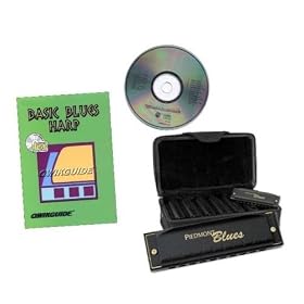 Piedmont Blues Harmonica Set of 7 Harps with BONUS First Lessons Book & CD