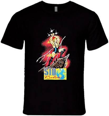 Sid Vicious Sid Justice Sid Rules WCW Classic Retro Wrestling T Shirt M Black