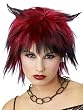 Red Black Shag Wig Formed Devil Horns Devil Wig Pixie Cut Gothic Hallloween Costume Accessory