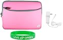 Non-OEM Amazon Kindle DX 9.7 Dual-Pocket Sleeve Case with Home Wall Charger - Pink