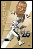 Deuce Mcallister New Orleans Saints Nfl Art Black Wood-Mounted Poster Print - 24