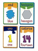 Learning Resources English/Spanish Puzzle Cards Numbers Colors and Shapes, Set Of 20