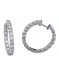 3.38 CT Inside-Out Diamond Hoop Earrings 14k White Gold