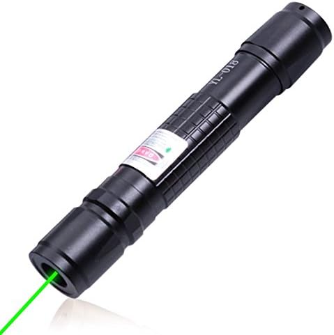 100mw Professional Fire Match Laser Green Flashlight Laser Pointer Mini Laser Projector Pen Beam Light with Babysbreath Light Led (Black)