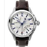TX PERPETUAL CALENDAR 300 SERIES WATCH WHITE DIAL BROWN STRAP T3B801 by TX