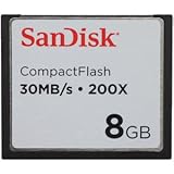 Sandisk 8gb Commercial Grade CompactFlash Memory Card 30MB/s 200x (Bulk Pac ....