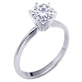 Stunning! Women's 14k White-gold 5.00mm (1/2 CT) Moissanite Solitaire Engagement Ring by Vicky K Designs