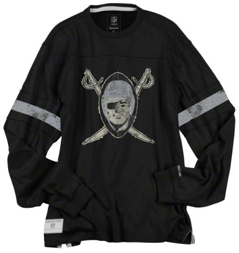 Oakland Raiders Vintage Long Sleeve AppliquÃ© Jersey Crew