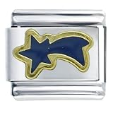 Blue Shooting Star Italian Charms Bracelet Link