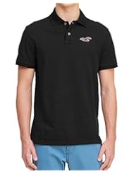Apparel: Hollister Mens Black Classic Fit Polo Shirt Small