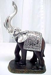Abstract Silver Finish Elephant Statue Sculpture
