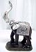 Abstract Silver Finish Elephant Statue Sculpture