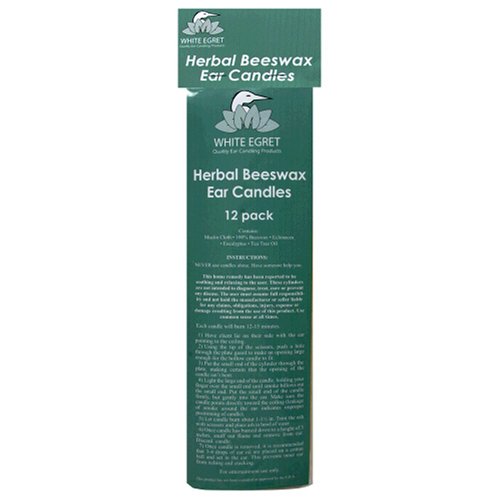 White Egret Earomatherapy Ear Candles, Herbal Beeswax, 12 candles by White Egret Earomatherapy
