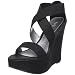 413EPX5GRKL. SL75  BLACK PURPLE HIGH HEEL PLATFORM WEDGE CUFF SANDAL SZ7.5