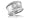 14K White Gold Matte-Finish Hammer-Finish Hand-Crafted Designer Ring, Enhanced with Pave Set Diamonds., 0.00