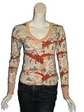 SCANTY Thermal Winter Print Top in Peach
