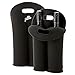 Jeeves Bottle Tote - 2 Bottle Carry Bag, Black 5mm Neoprene