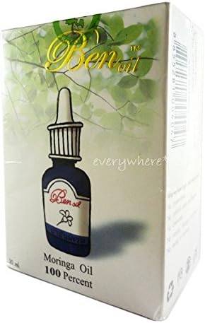 Moringa Oleifera Oil Organic Cold Pressed 100% Pure Natural Seed Extract help to Reduce Lines and Wrinkles No Preservatives and Chemical, 1.06 Oz.