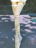 Sheer & Opaque Striped Stockings